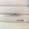 Pendientes Cuadrados de Plata de Ley S925 con Moissanita para Mujer, Pendientes que no se decoloran, Joyería para Orejas, Suministro para Transmisiones en Vivo Transfronterizas, Diseño de Cubo de Azúcar
