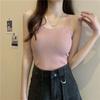 Chaleco Base de Punto Morado con Tira Pequeña para Mujer Malla Ropa Infrarroja ins Súper Caliente Celebridad de Internet Ajustado Top Corto Interior