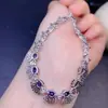 Pulsera de Zafiro Natural, Buen Color, Todas las Cuentas Son Finas, Plata S925, Piedra Principal Incrustada Fina Tamaño 5*6mm