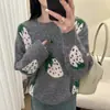Suéter Redondo Morango Estilo Preguiçoso para Mulheres 2025 Inverno Novo Estilo Coreano Solto Emagrecedor Casual Versátil Redutor de Idade Top