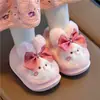 Sapatos Infantis de Algodão, Sapatos Quentinhos de Inverno com Pelo, Coelhinho Fofo, Sola Grossa, Meninos e Meninas, Pantufas de Algodão Antiderrapantes para Interior com Proteção para o Calcanhar