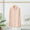 Estilo Nuevo de Principios de Primavera Camisa de Seda de Morera para Mujer Top de Manga Larga Cárdigan Talla Grande Holgado Chaqueta de Oficina de Longitud Media