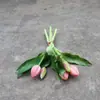 Mini pegamento suave 5 capullos de tulipán PU modelo para el hogar decoración de habitación fotografía fábrica flor de simulación tacto hidratante