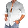 Camisa de otoño para hombre, estilo europeo y americano, nueva camisa de manga larga con solapa y estampado superficial, camisa informal cruzada a la moda para hombre