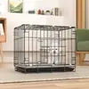 Gaiola Portátil Dobrável para Pet Montada no Carro, Gaiola de Metal para Cachorro Pequeno, Cama de Gato Doméstica Interna para Teddy, Gaiola de Resgate