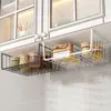 Estante de almacenamiento esencial debajo del escritorio para dormitorio Estante organizador de escritorio para dormitorio estudiantil Estante de armario partición en capas Cesta colgante para aperitivos de mesita de noche