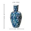 Novo Conjunto de Vasos Cerâmicos Florais Azuis Esmaltados Estilo Chinês, Recipiente para Flores de Pequeno Diâmetro para Arranjo Floral, Decoração de Entrada de Sala de Estar, Ornamentos de Porcelana