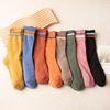 Meias femininas de outono e inverno com cano longo, estilo acadêmico versátil, na moda, estilo ins, cores doces, empilhadas, meias-calças fofas estilo japonês