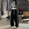 Calça Casual com Listras Laterais em Estilo Relaxado, Color-Blocking, Novo Modelo Primavera 2026, Caimento Solto, Cintura Alta, Moderna, Versátil, Calça Wide Leg