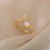 Anel Aberto de Luxo com Banho de Ouro 18K Totalmente Cravejado de Diamantes, Anel de Zircônia, Anel Feminino da Moda e de Alto Padrão, Venda Quente Transfronteiriça