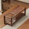 Estante de Almacenamiento para Juego de Té Nogal Norteamericano Doble Capa Estante Antiguo Madera Maciza Estante Escurridor para Tetera y Tazas de Té Almacenamiento de Juego de Té
