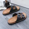 Nuevos Zapatos Birkenstock Verano 2025 Chanclas Casuales Ropa de Exterior de Verano para Mujer Zapatos de Suela Gruesa Sandalias de Tira Doble