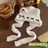 Gorro de peluche con lazo de orejas de oso para mujer, a prueba de viento, resistente al frío, protege los oídos, cálido, con doble cordón, lindo