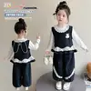 Conjunto de Ropa para Niña Principios de Otoño Ropa Infantil 2026 Nueva Moda Estilo Francés Pequeña Princesa Chaleco de Encaje Pantalones Conjunto de Tres Piezas