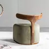Silla de Ocio de Madera Maciza con Respaldo de Tela, Diseño Nórdico Moderno, Simple, Creativo, Estilo Mediados de Siglo, Taburete para Sentarse, Taburete para Cambiar Zapatos
