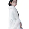 Estilo República de China Capa Chal de Felpa Blanca Imitación Piel Chaqueta para Mujer con Cheongsam Otoño e Invierno Elegante Tejido