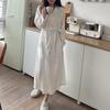 Estilo Coreano Ins Bata de Dormir para Mujer Diseño de Tirantes Clásico Algodón Tejido de Toalla Cálido Agradable para la Piel Cárdigan Pijama Holgado Bata de Baño