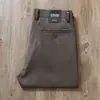 Calça Casual Masculina de Nylon Elástico Fina Elegante para o Verão, Lisa, Fresca, Não Amassa, Antirrugas, Reta, para Negócios