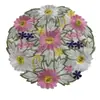 Mantel Redondo Bordado Floral de Nuevo Modelo Transfronterizo de 30 cm Estilo Pastoral Tela de Poliéster Aislante Térmico Tapete Decorativo Bordado
