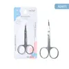 Tijeras para Pelos de Nariz de Cabeza Redonda Lmltop Acero Inoxidable Multifuncional Tijeras Profesionales de Belleza Punta Curva Tijeras para Recortar Cejas A0403
