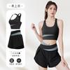 Top Casual Colorblock Pantalones Cortos Deportivos de Secado Rápido Transpirables Fitness Alta Elasticidad Cintura Alta Ropa de Yoga Belly Naked para traje Mujeres