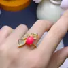 Venta Caliente Transfronteriza Venta Directa del Fabricante Anillo de Ópalo Rosa Colorido Piedra Principal 7*9mm, Plata S925 Incrustación de Precisión