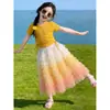Nuevo Conjunto de Verano para Niñas 2026 Falda Elegante para Niña Pequeña Conjunto de Verano Dopamina Falda de Pastel para Niños