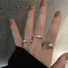 Anillo Irregular de Corazón de Perla de Doble Capa para Mujer Diseño de Nicho Ins Anillo de Alta Gama Moda Anillo Personalizado para Dedo Índice