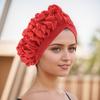 Aliexpress Wish Nuevo Estilo Transfronterizo Sombrero Africano con Gran Diseño Floral en el Lateral, Sombrero Indio, Sombrero Turbante, Venta Directa del Fabricante