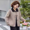 Casaco de Lã de Primavera com Gola Lapela para Mãe de Meia-Idade, Novo Top de Lã Elegante e Estiloso de 2026 para Mulheres de Meia-Idade e Idosas