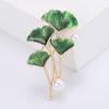 Venda quente moda coreana de alta qualidade temperamento socialite feminino vestido com broche de folha de ginkgo pin de roupa simples joias para roupas