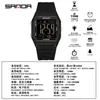 Reloj Sanda Simple Cuadrado Pequeño con Pantalla Única, Reloj Deportivo Multifuncional para Exteriores 50m Resistente al Agua, Reloj Electrónico Cuadrado para Estudiantes
