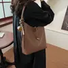 Bolsa Vintage Feminina Grande Capacidade 2024 Nova Outono Inverno Casual Ombro Transversal Versátil Trabalho Comutador Bolsa Dumpling