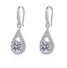 Pendientes de moissanita viva de moda simple, chapados en oro de 18 quilates, pendientes de circonita con incrustaciones de temperamento en forma de gota modernos para mujer