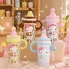 Caneca Térmica Conservadora de Gelo Gatinha KT Altamente Atraente e Fofa 650ml, Copo de Água Portátil para Viagem de Estudante, Copo de Água Criativo Atacado