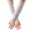 Manga longa de renda para proteção solar de verão feminina proteção UV luvas de manga gelada proteção para os braços manga de seda gelada para dirigir ciclismo fina