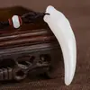 Colgante de Diente de Lobo de Jade Blanco Afgano para Hombres y Mujeres, Colgante de Jade para Transmisiones en Vivo, Jade Hetian, Cadena de Suéter de Jade Verde, Regalo Promocional