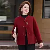 Top de Lana para Banquete de Boda 2026 Otoño/Invierno Nuevo Estilo Madre de Mediana Edad Abrigo de Lana Doble Cara de Alta Gama Lujo Ligero