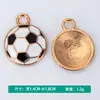 Nuevos Accesorios Creativos para Joyería DIY Baloncesto Fútbol Diamante con Goteo de Aceite Aleación Collar Pulsera Colgante Colgante Venta al por Mayor