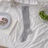 Meias Finas de Primavera e Verão para Mulheres, Meias Cinzas para Panturrilha Estilo Miu, Meias Longas de Seda Cor Sólida, Meias Brancas Emagrecedoras para Mulheres