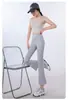 Pantalones de yoga de cintura alta, adelgazantes, ligeramente acampanados para el verano, material fino, control de abdomen, realzan glúteos, sin líneas incómodas, adecuados para usar como ropa exterior, disponibles para venta al por mayor