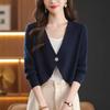 Chal para Cheongsam Cárdigan Pequeño Exterior de Punto Chaqueta Suéter Estilo Top para Madre de Mediana Edad Primavera y Otoño