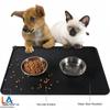 En stock Amazon popular tapete de silicona para mascotas antideslizante a prueba de humedad impermeable fácil de limpiar mantel individual tapete para gatos y perros medianos y grandes