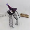 Tocado de Halloween Sombrero Mágico de Bruja Diadema Decoración de Maquillaje Diadema de Encaje Horquilla de Calabaza Accesorio para el Cabello de Fantasma