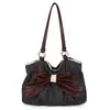 2026 Nova Moda Coreana Bolsa Tote de Bolinhas com Laço para Mulheres, Grande Capacidade Versátil Bolsa de Ombro/Axila para o Dia a Dia