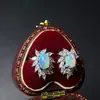 Aretes de Ópalo Natural Plata de Ley S925 Incrustados 4X6Mm Regalo para Mujer Regalo de Cumpleaños Suministro en Vivo Caliente Transfronterizo