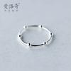 Anillo de plata S925 con cuentas ligeras y pequeñas bolas de plata para mujer, anillo de cola simple, J1173