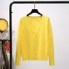 Suéter de stock a largo plazo para mujer, primavera y otoño, fino, cárdigan fino para mujer, abrigo, manga larga, suéter corto para mujer, exterior