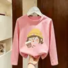 Camiseta de manga larga para niña para primavera y otoño 2026, nuevo estilo elegante para bebés, camiseta básica de algodón para niños, top casual de otoño