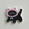 Lindos Pegatinas Acrílicas Serie Gato Negro Doble Capa Accesorios para el Cabello DIY Fundas para Teléfono Decoración con Pegamento de Crema Flores para Zapatos Venta al por Mayor